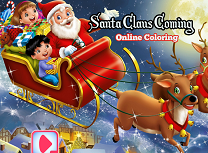 Coloreaza cu Mos Craciun