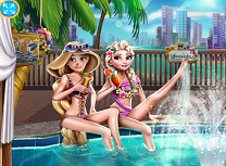 Elsa si Rapunzel la Piscina