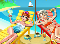 Elsa si Anna Selfie la Mare