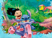 Lilo si Stitch pe Motocicleta