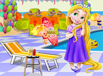 Micuta Rapunzel Petrecere la Piscina