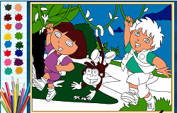 Coloreaza-i pe Dora si Diego 2