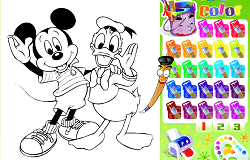 Coloreaza-i pe Mickey si Donald