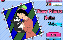 Coloreaza cu Printesa Mulan