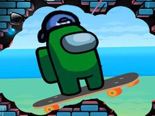 Among Us Skateboard cu Impostori