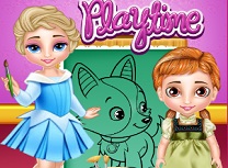 Elsa si Anna Bebelusi la Joaca