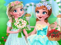 Surorile Frozen Fete cu Flori